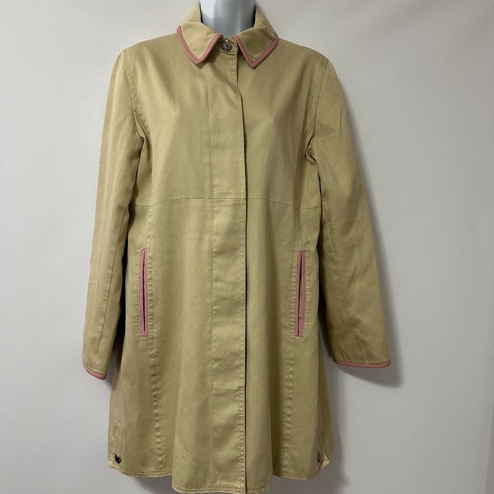 Coach Est. 1941 Trench Coat with Pink Leather Trim